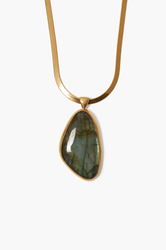 Gold Labradorite Necklace Elegant Design