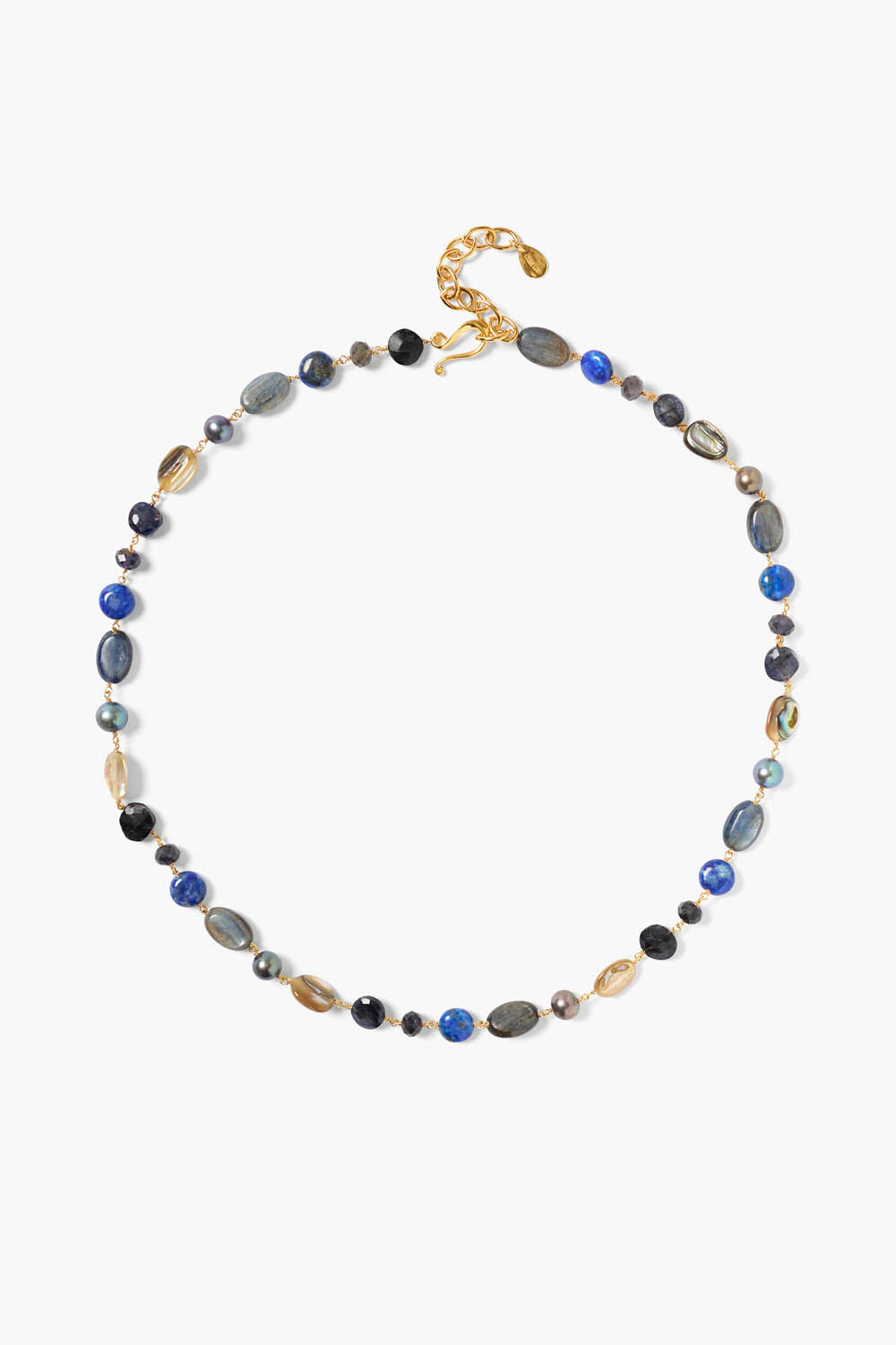 Blue Lab Mix Necklace in Elegant Design