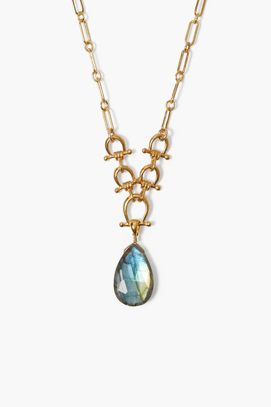 Gold Labradorite Cheval Necklace for Elegant Style