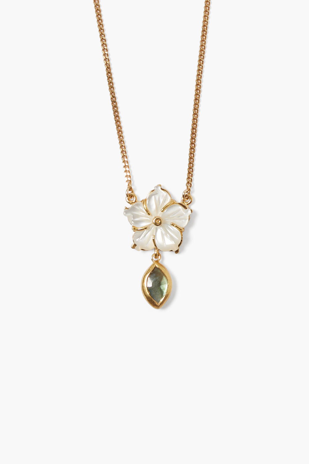 Labradorite Plumeria Drop Necklace Design