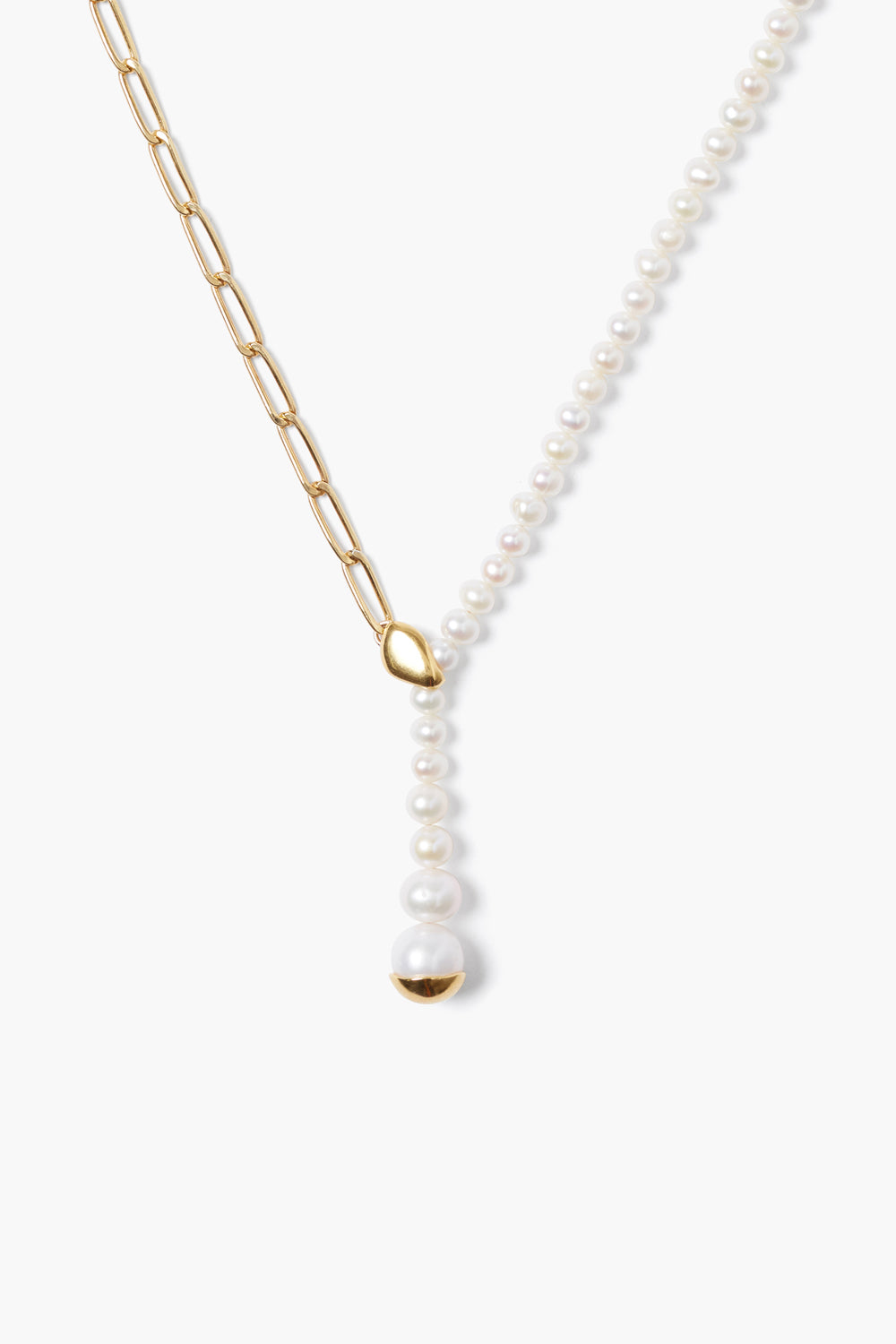 White Pearl Drop Necklace in Elegant Design