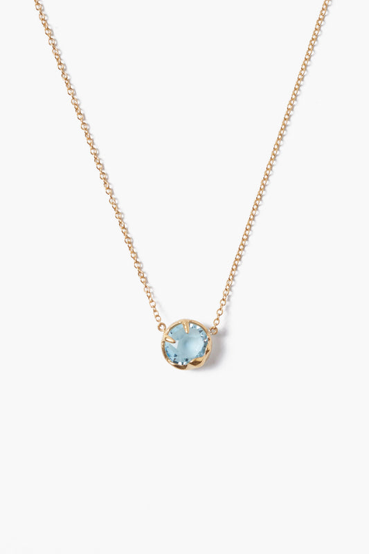 Aquamarine Crystal March Birthstone Necklace