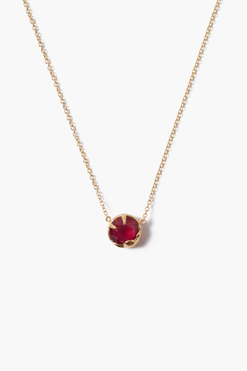 Ruby Crystal July Birthstone Necklace for Women