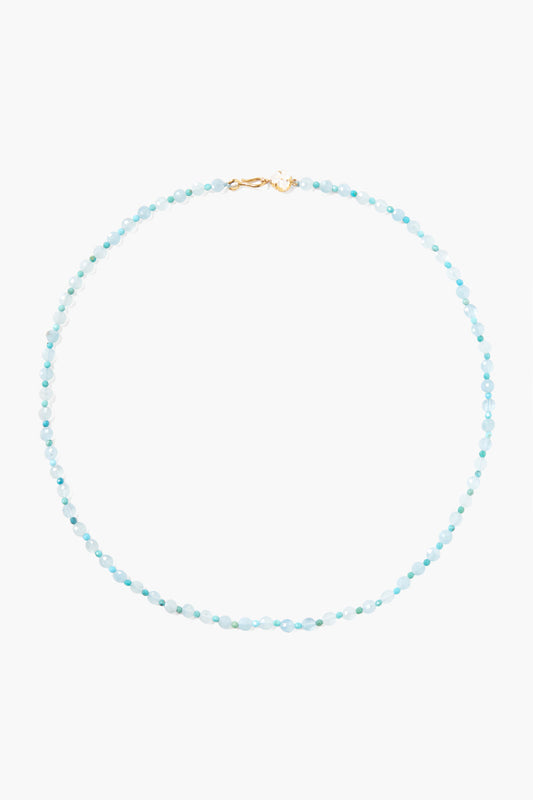 Aquamarine Mix Necklace in Lily Design