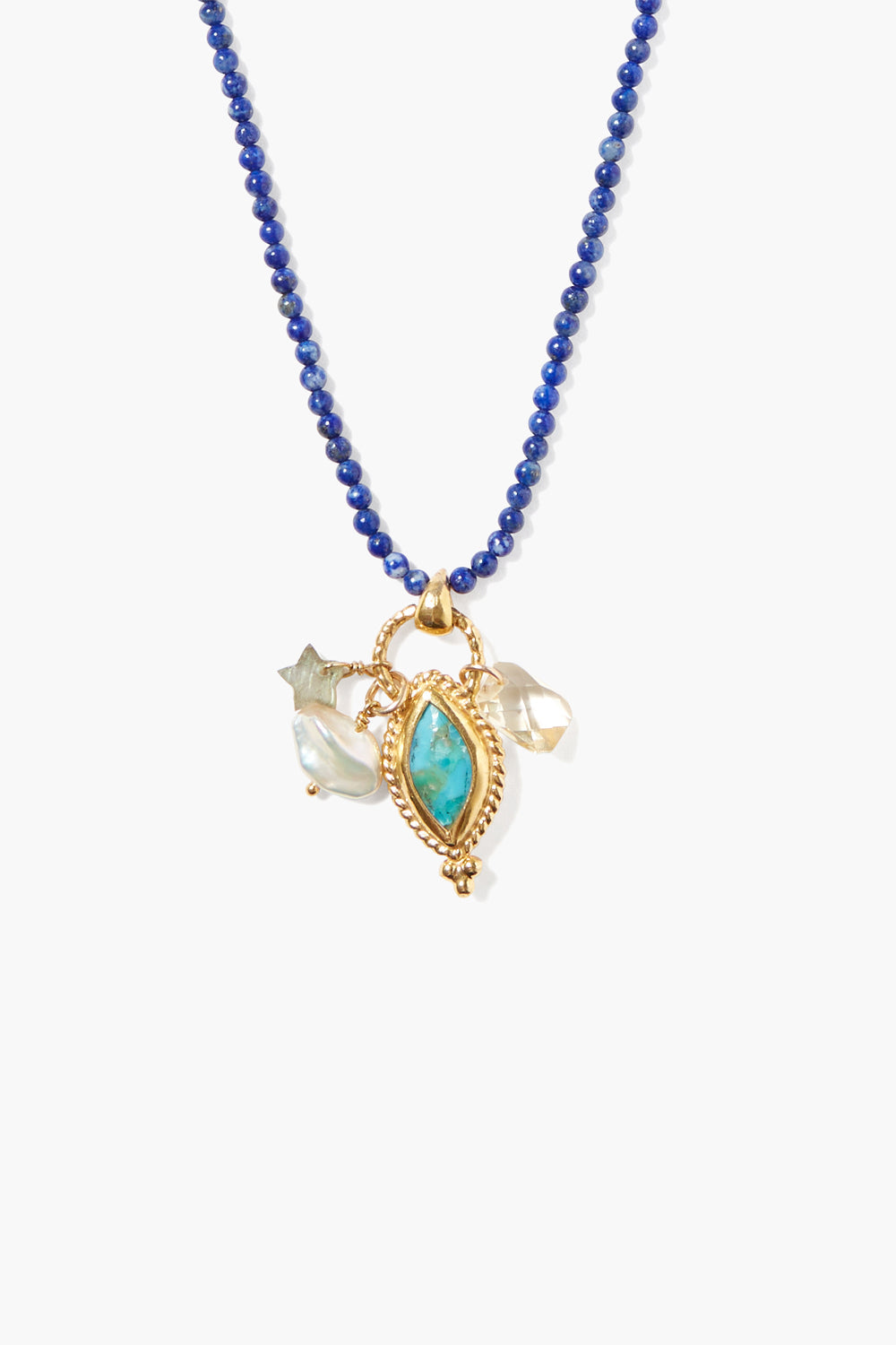 Lapis Mix Charm Necklace in Elegant Design