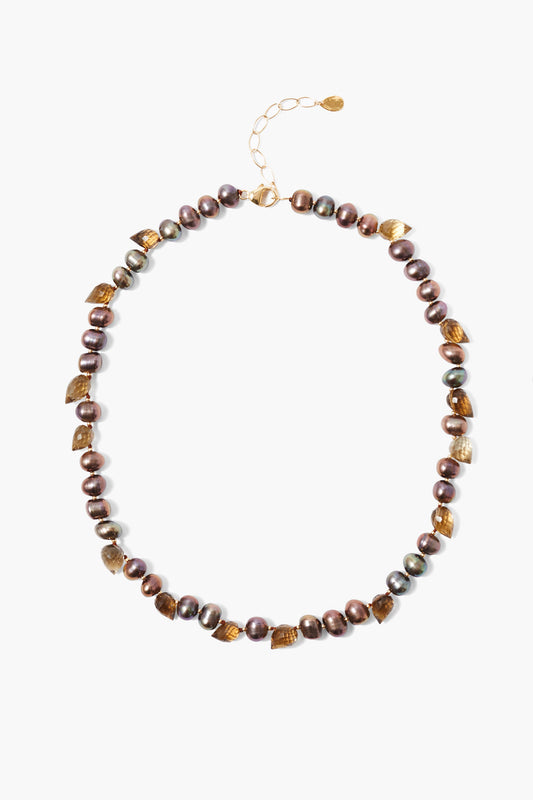 Taupe Pearl Mix Statement Necklace