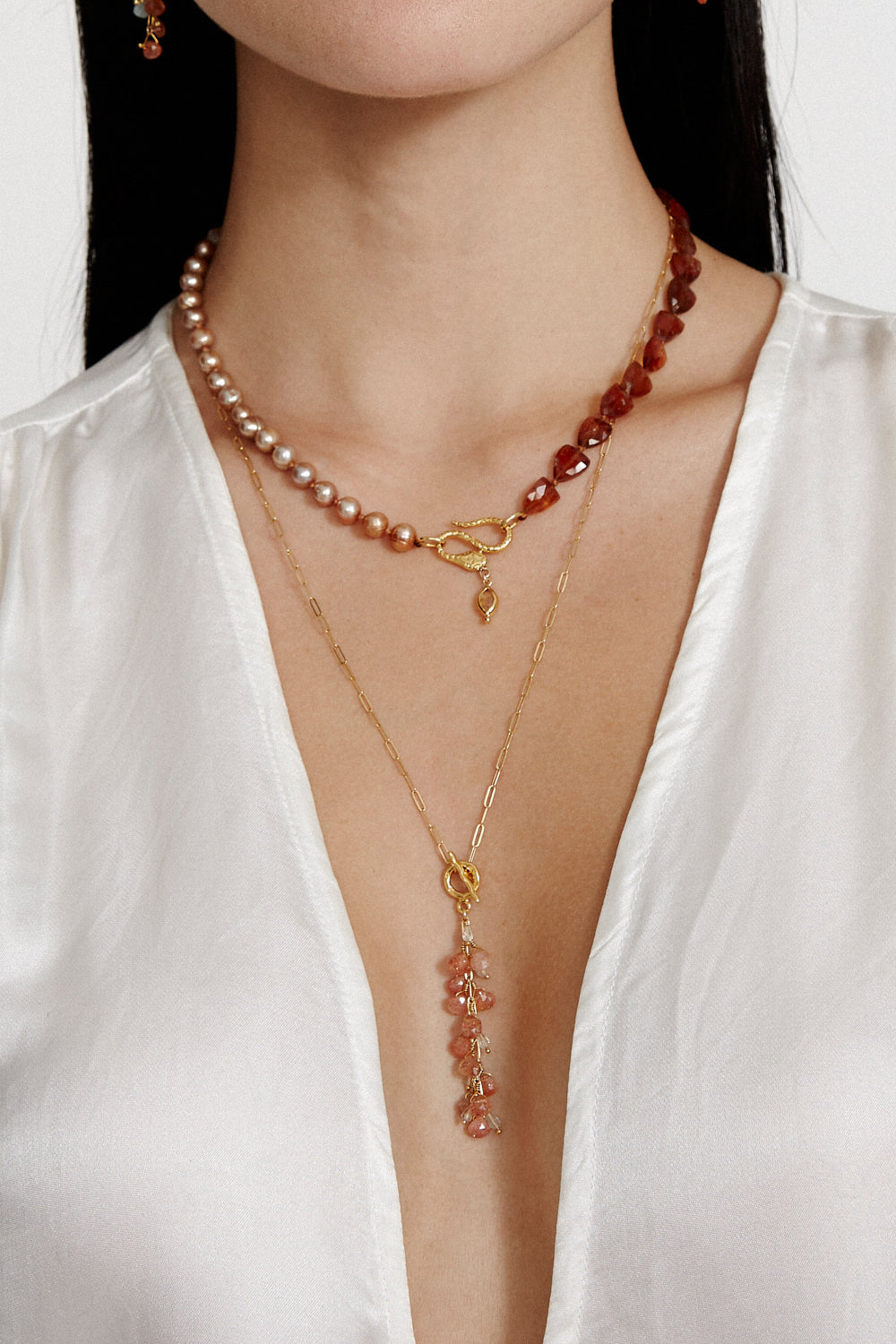 Sunstone Mix Necklace in Elegant Design 2