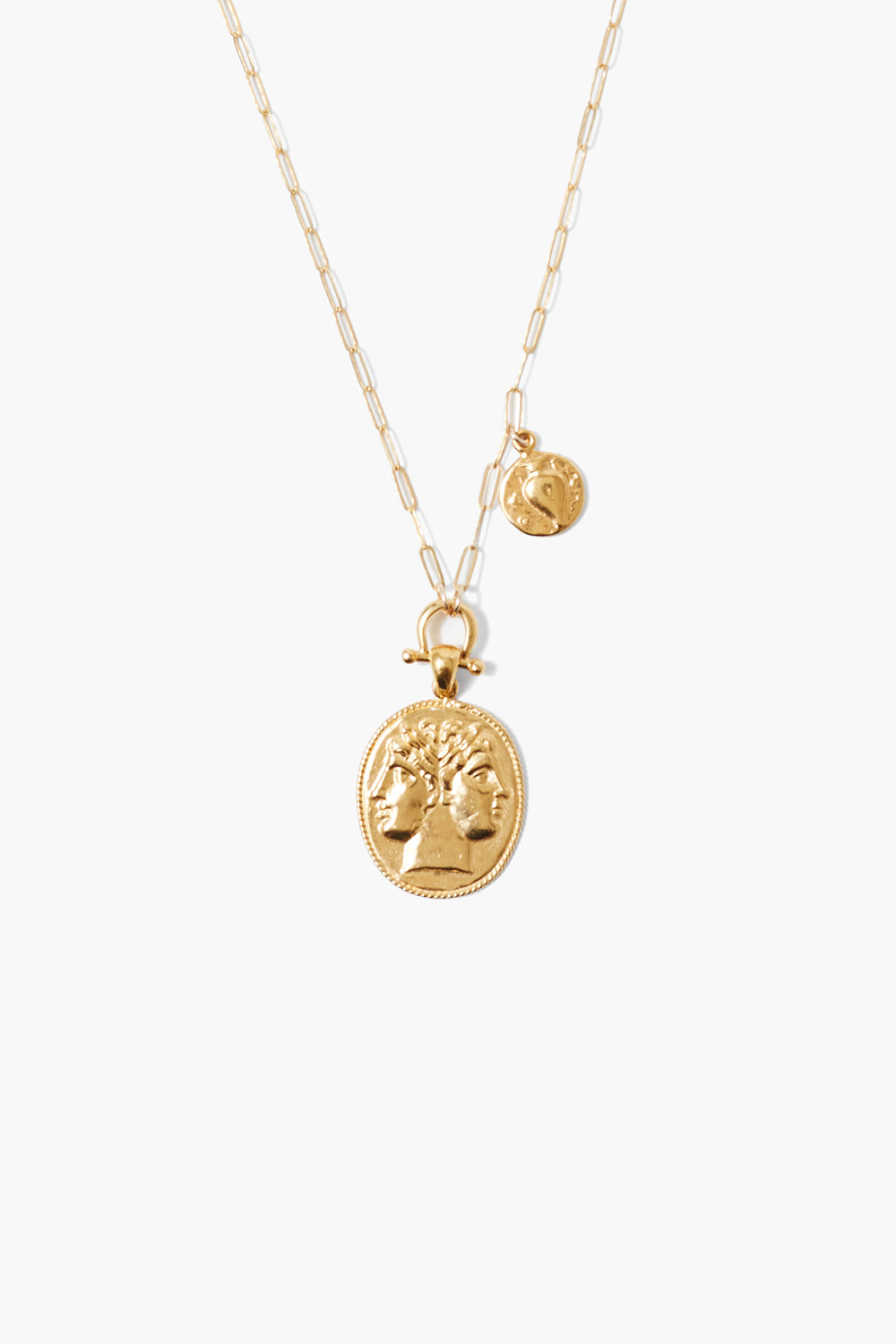 Yellow Gold Coin Necklace for Women