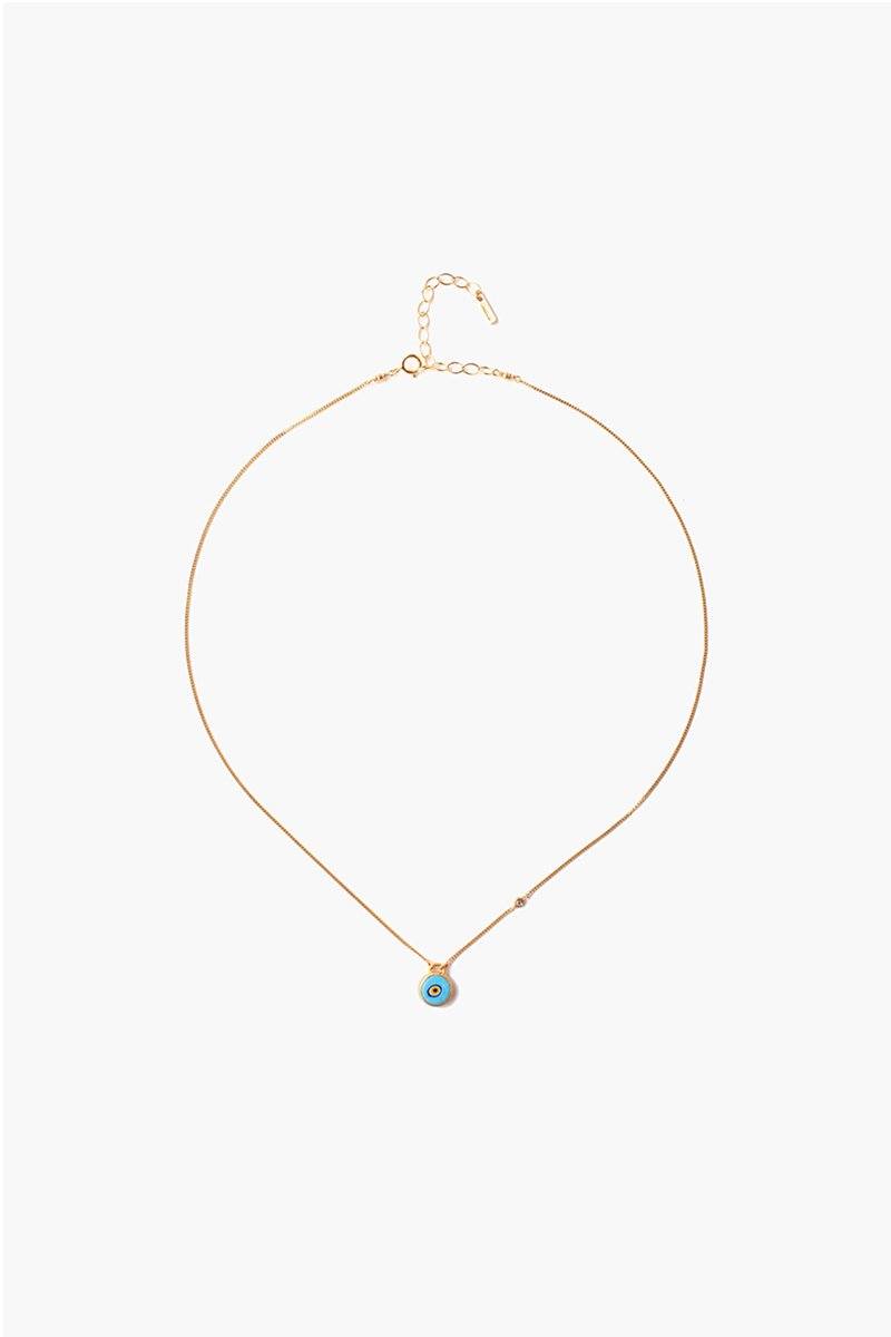 Turquoise Evil Eye Necklace with Champagne Diamonds