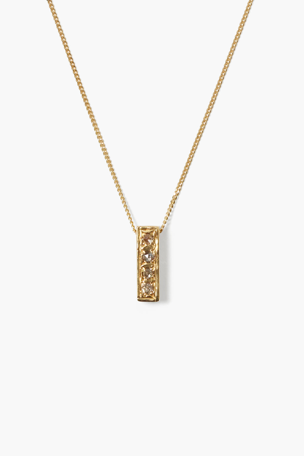 Yellow Gold Bar Diamond Necklace Design