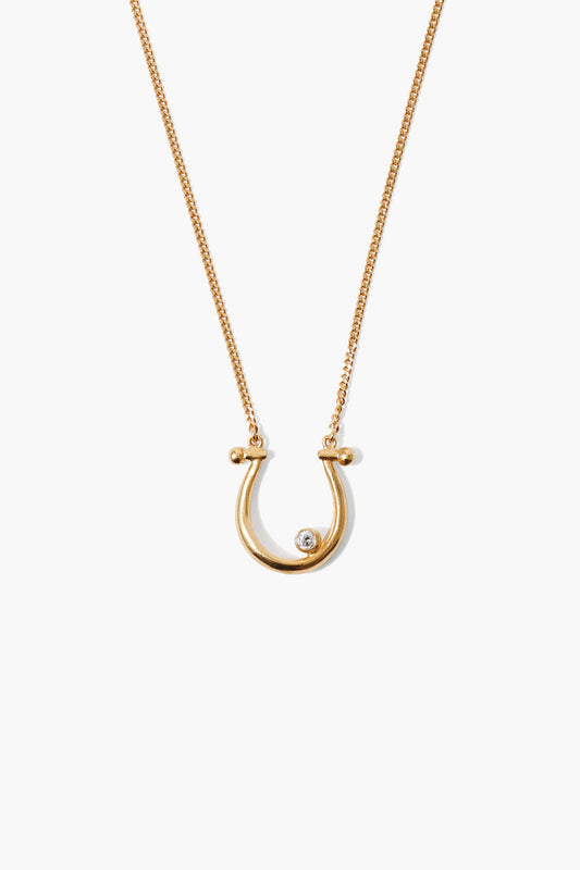 Yellow Gold Diamond Horseshoe Necklace