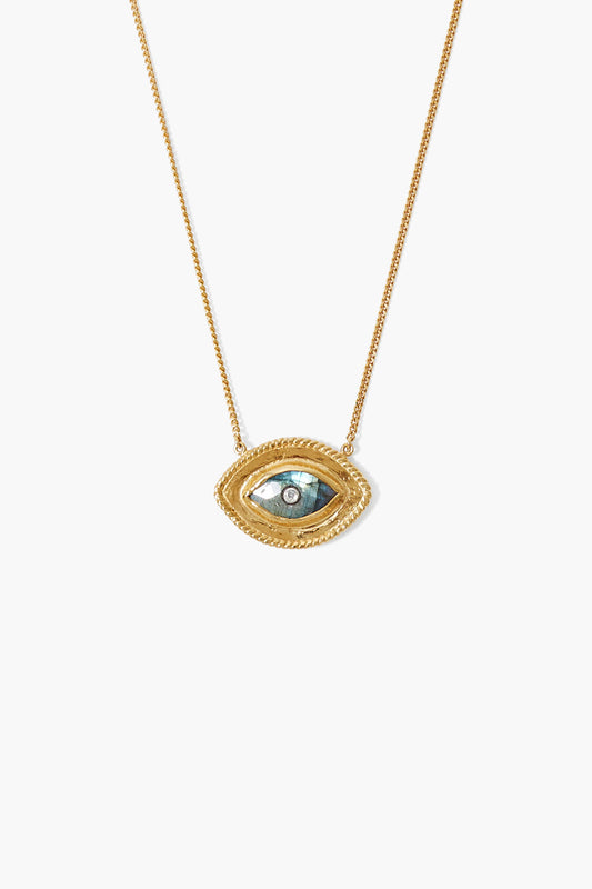 Labradorite Evil Eye Necklace in Unique Design