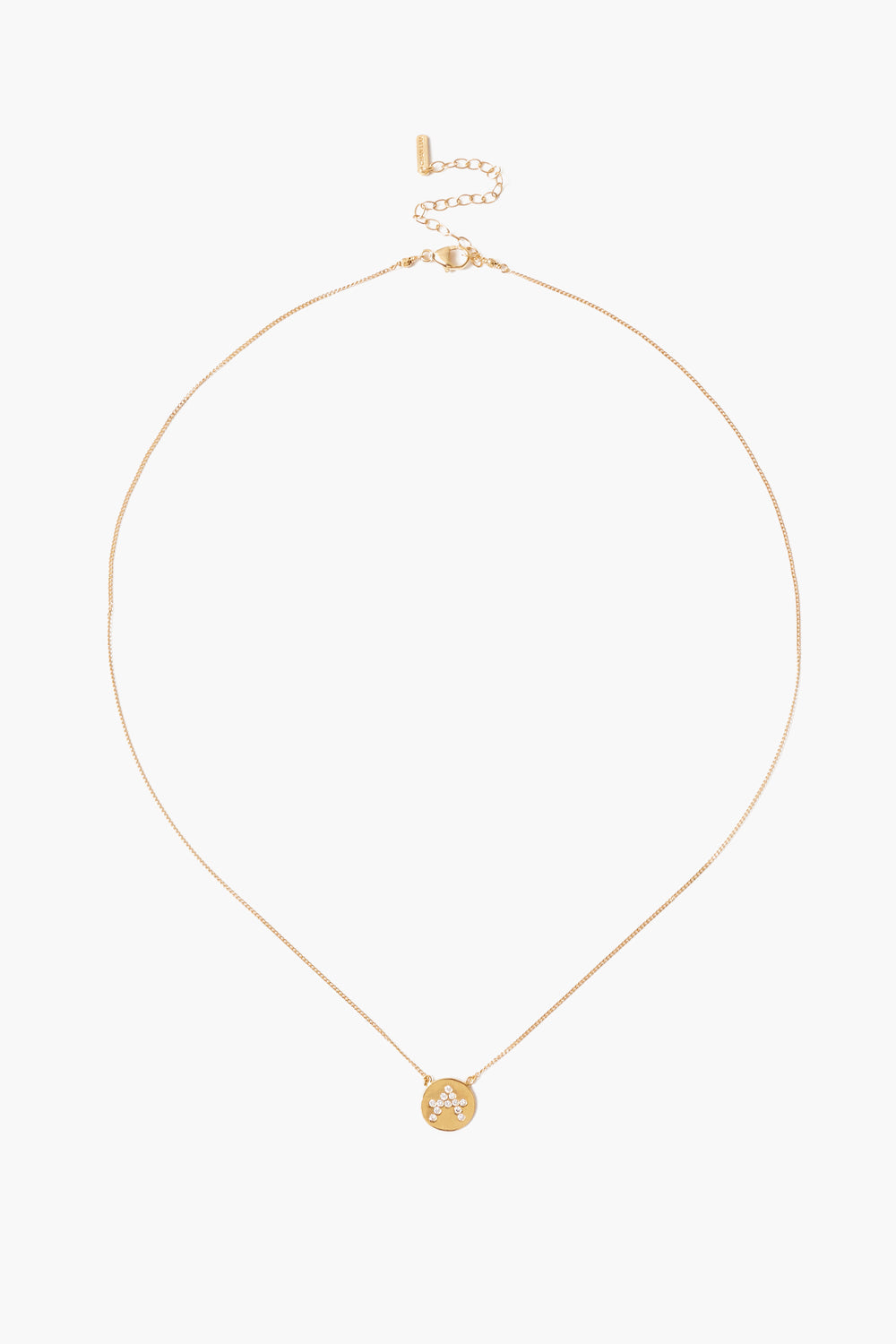 Gold Diamond Initial Coin Necklace