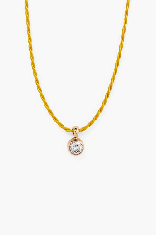 Diamond Necklace in Mustard Color