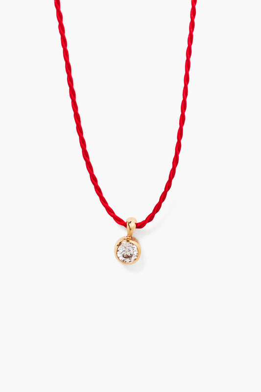 Diamond Necklace with Red Accent