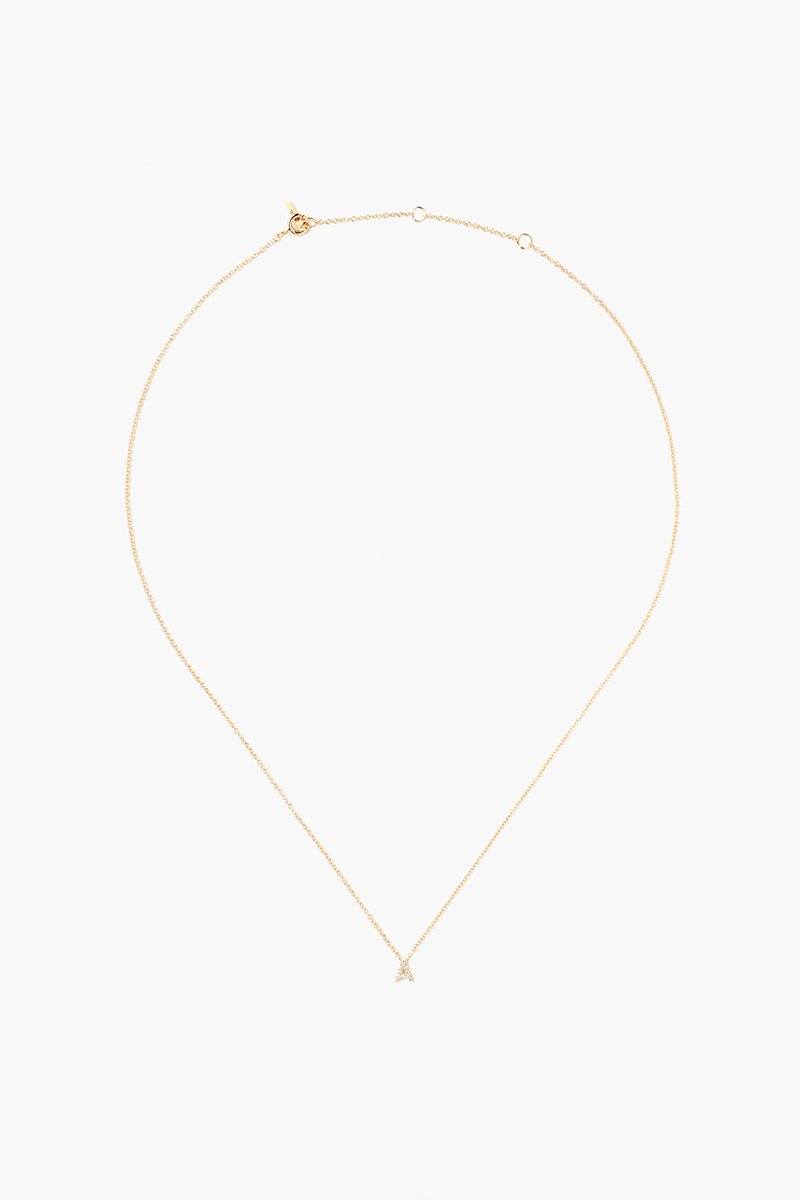 Gold and White Diamond Initial Necklace