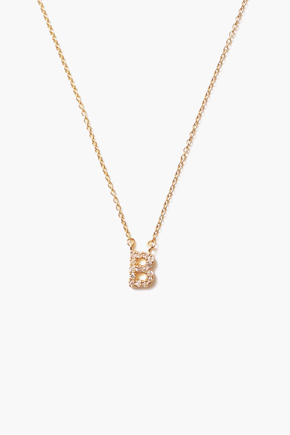 Gold and White Diamond Initial Necklace