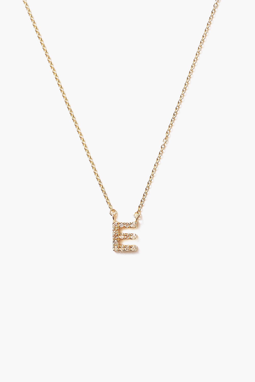 Gold and White Diamond Initial Necklace