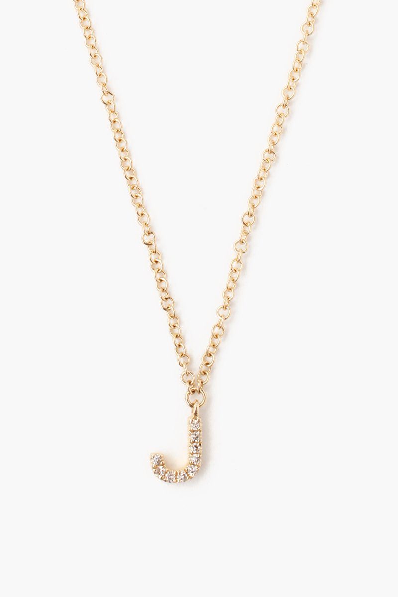 Gold and White Diamond Initial Necklace