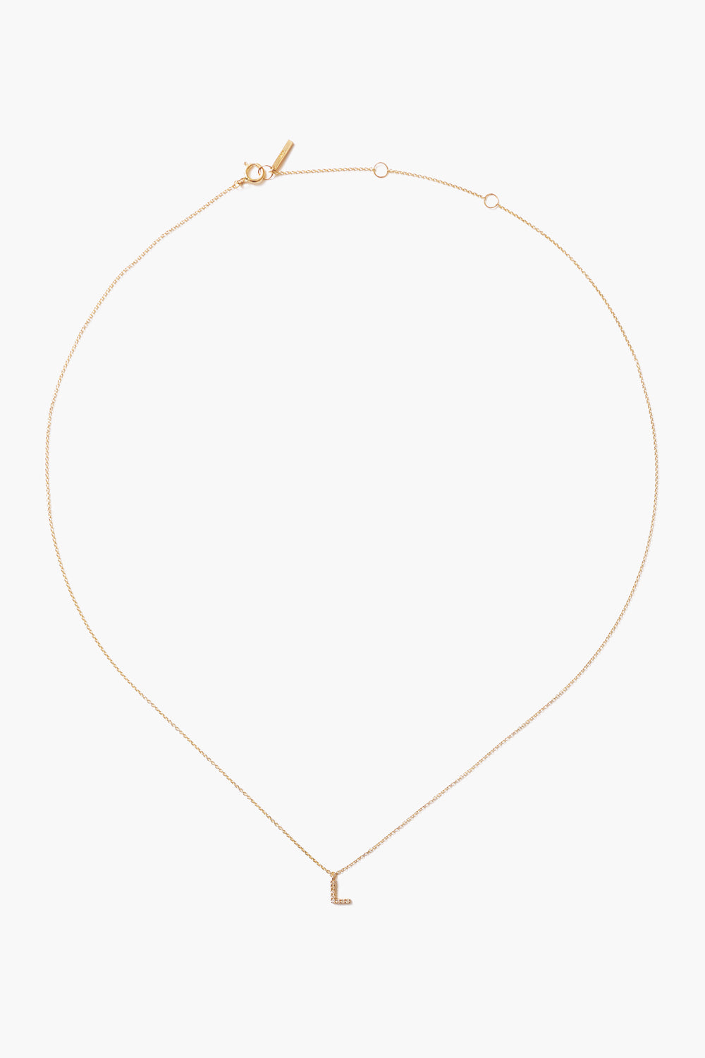 Gold and White Diamond Initial Necklace