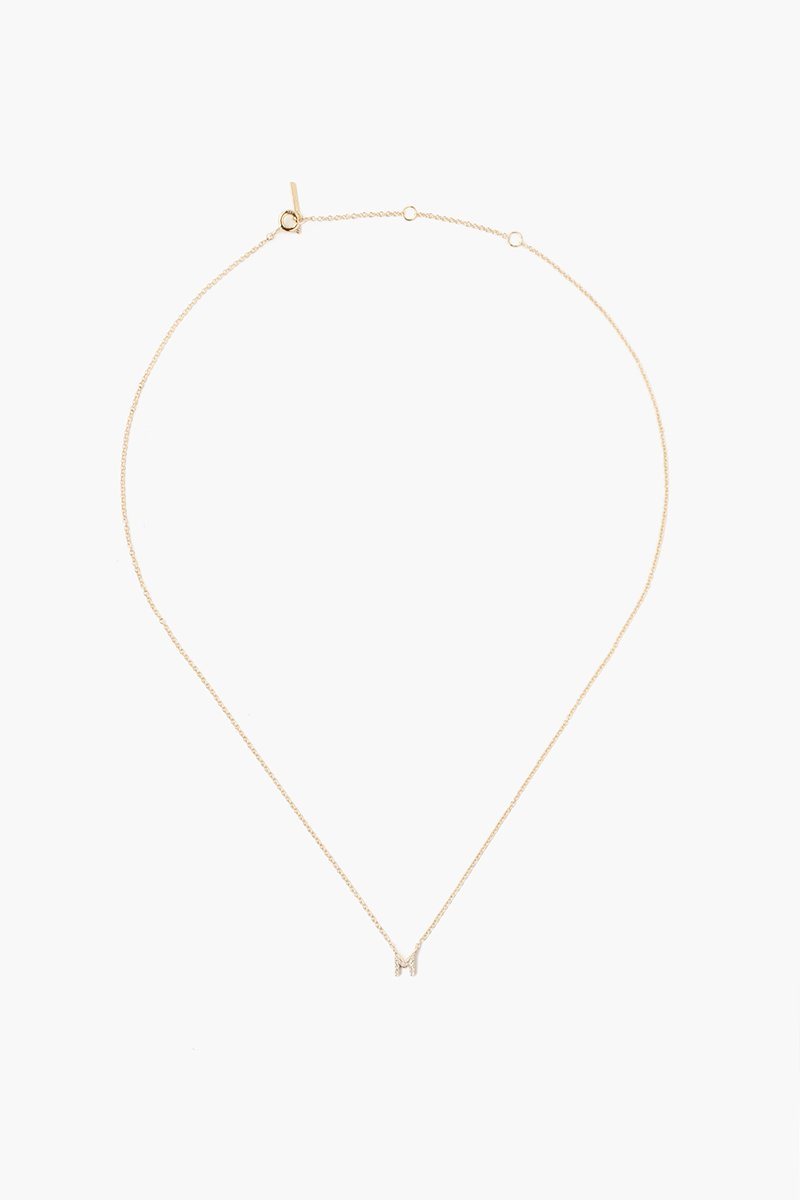 Gold and White Diamond Initial Necklace