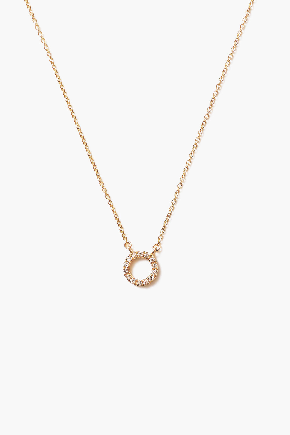 Gold and White Diamond Initial Necklace