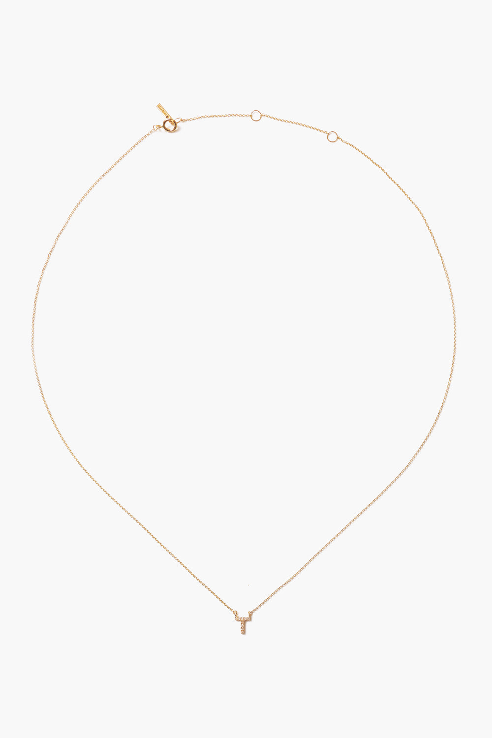 Gold and White Diamond Initial Necklace