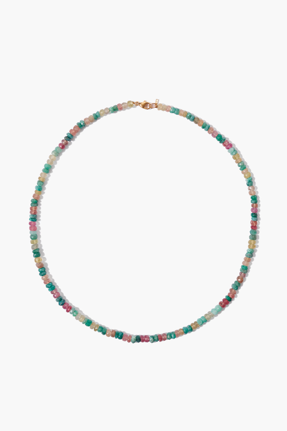 Emerald Mix 14k Gold Collar Necklace