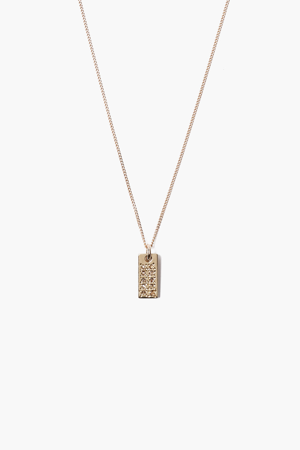 14k Gold Domino Pendant Necklace