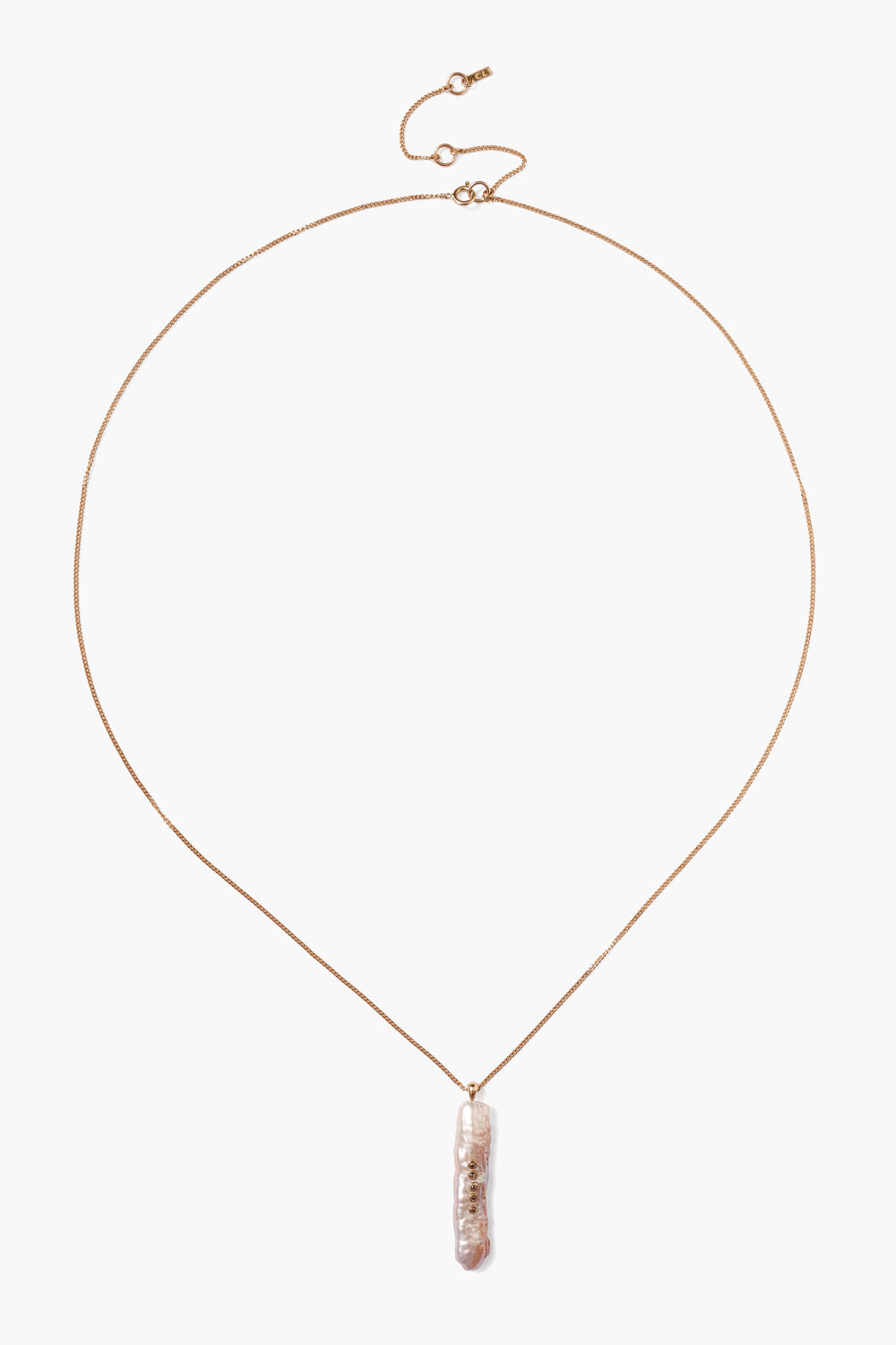 14k Gold Necklace with Pink Pearl Design