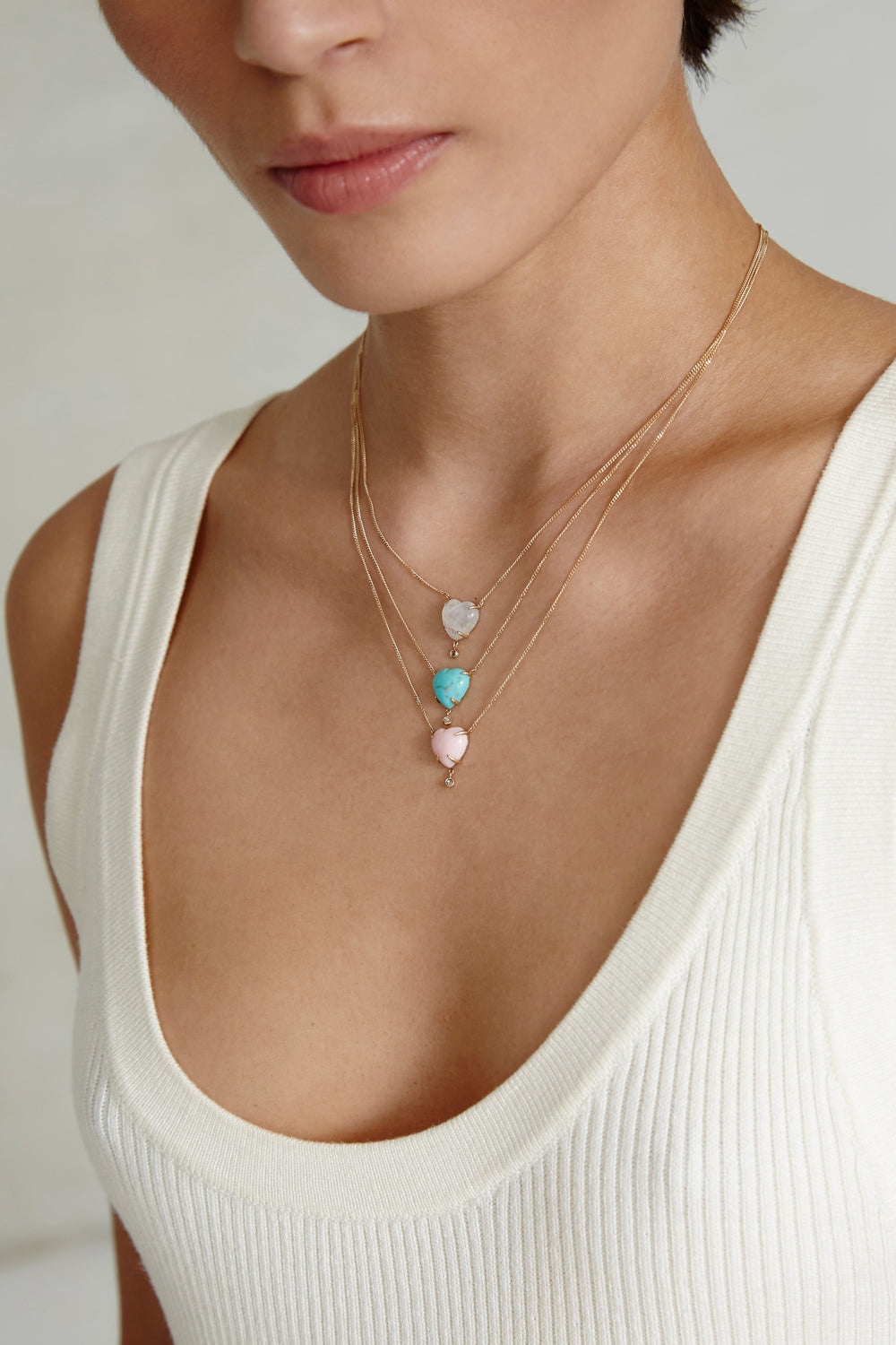 Turquoise Heart Necklace in 14k Gold