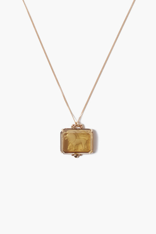 Gold Leo Zodiac Pendant Necklace