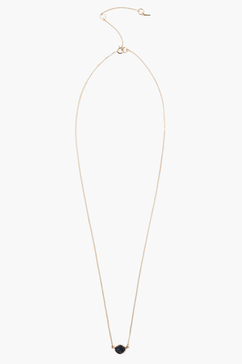 14k Gold Necklace with Black Diamond Accent