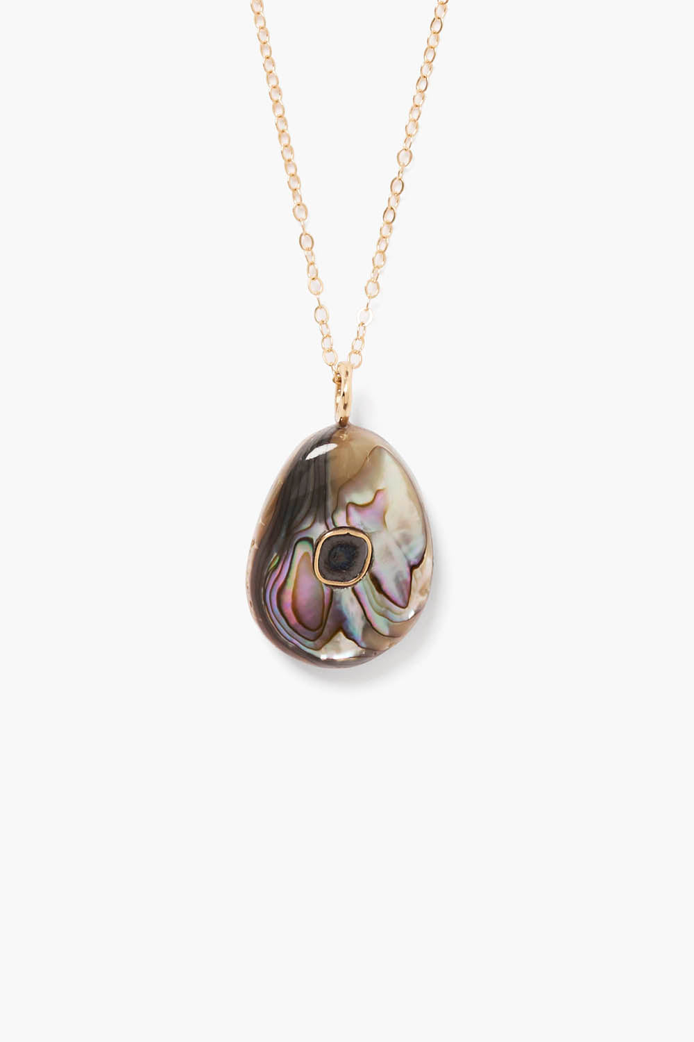 14k Gold Abalone Oasis Necklace for Everyday Wear