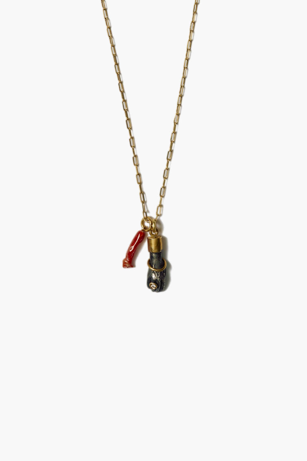 14k Red Mano Figa Necklace for Women