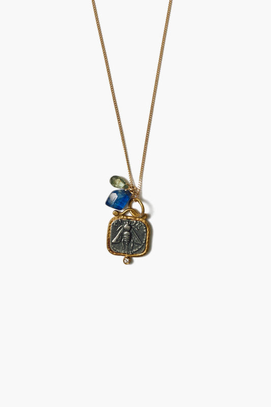 14k Charm Necklace with Ephesus Design