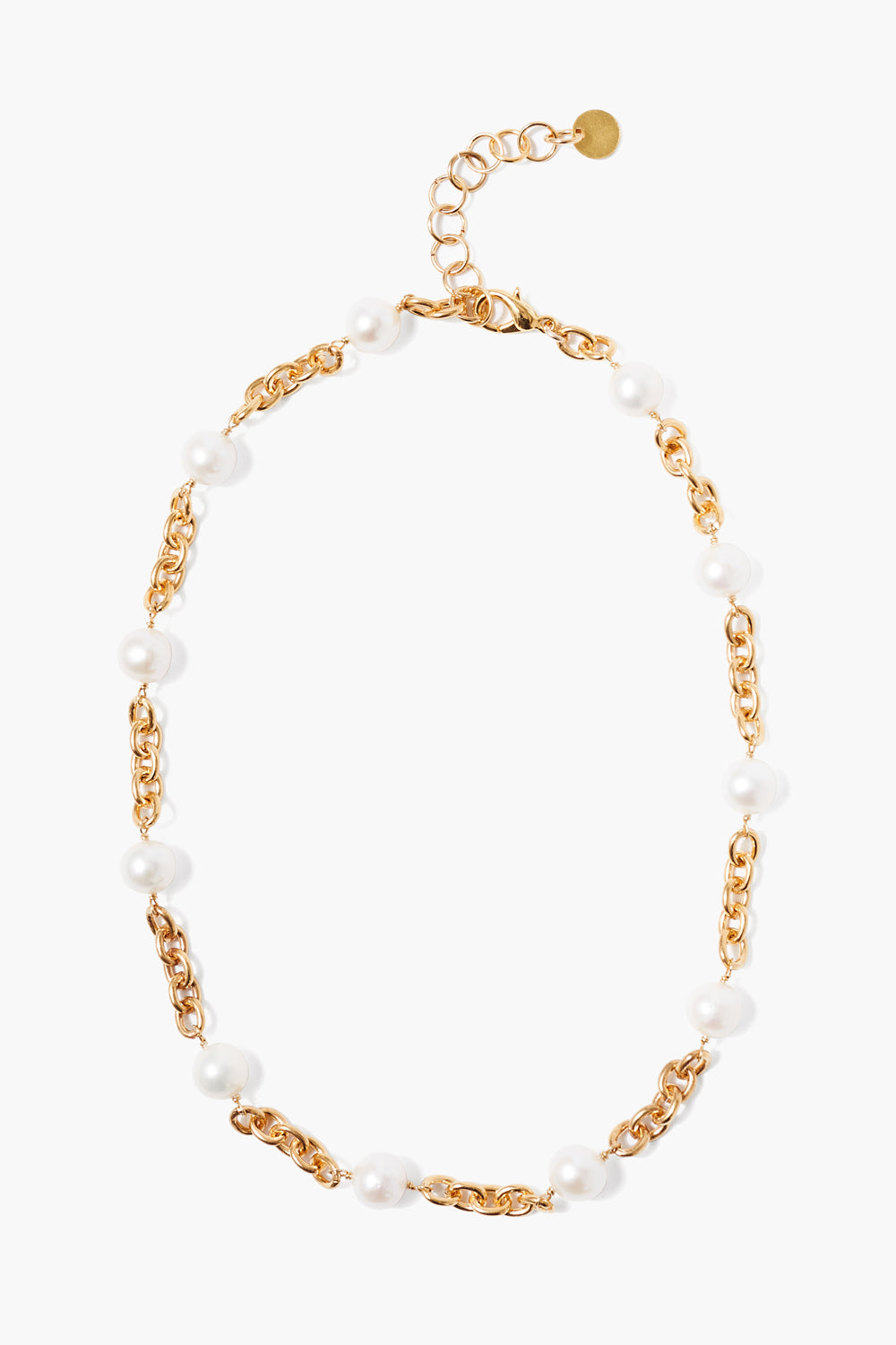 Chain Necklace with White Pearl Accent