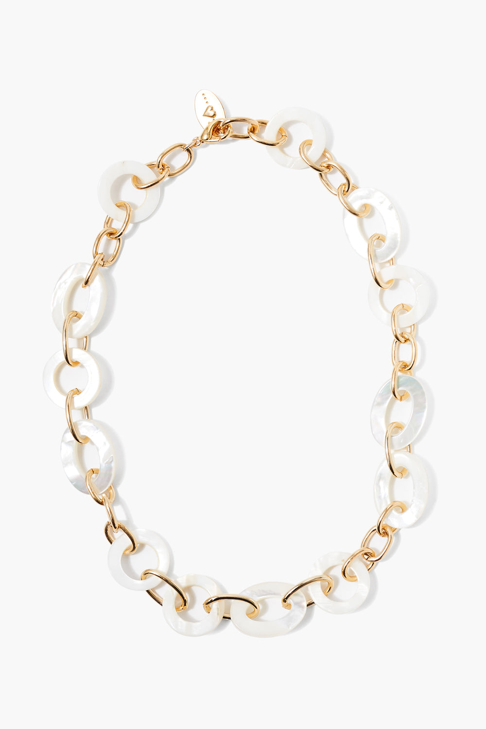 White Mother of Pearl Mariner Chain Link Necklace