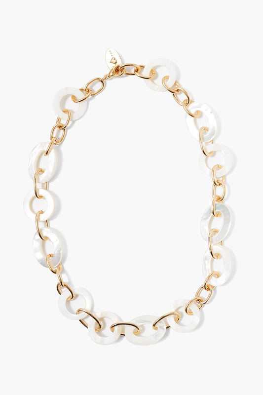 White Mother of Pearl Mariner Chain Link Necklace