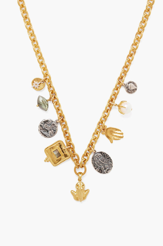 Gold Mix Charm Necklace