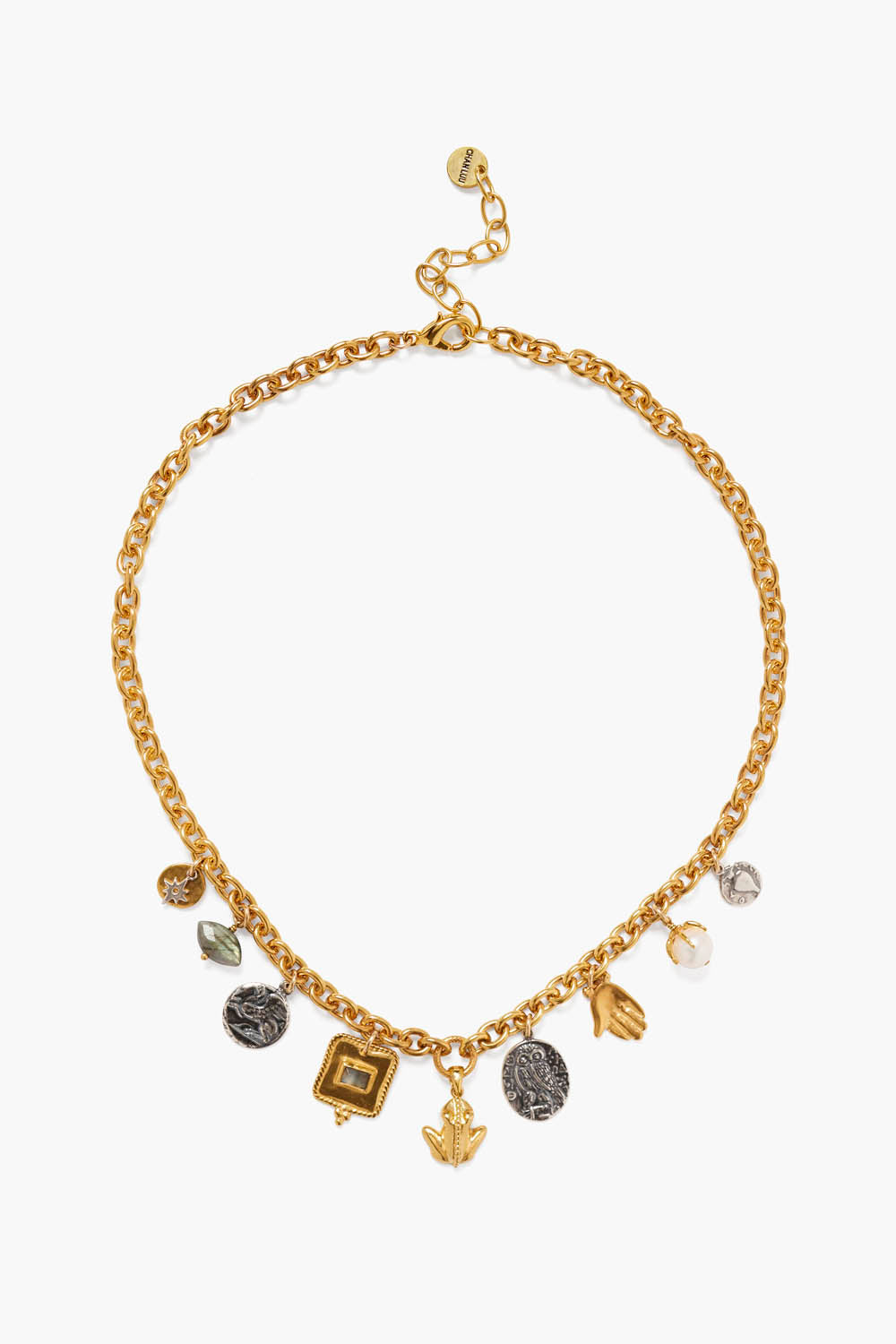 Gold Mix Charm Necklace