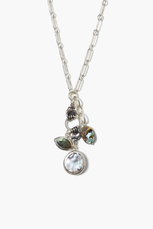 Labradorite Charm Necklace in Sardinia Style