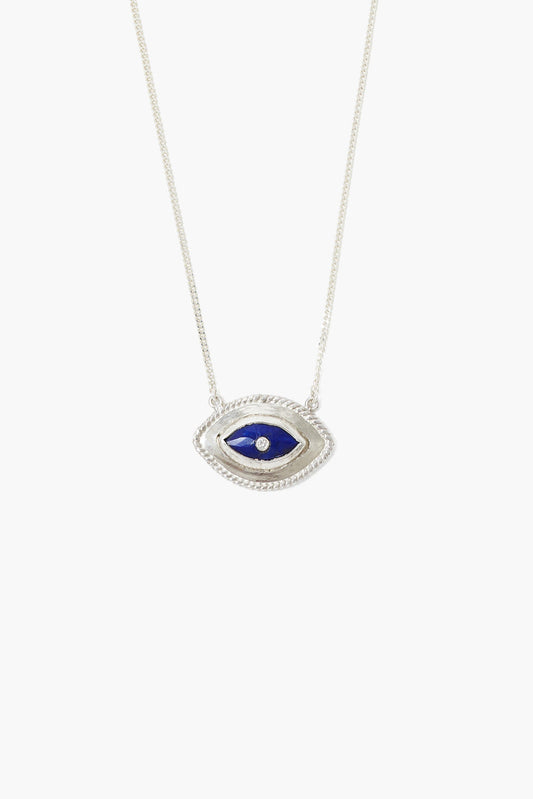 Evil Eye Necklace in Lapis Stone