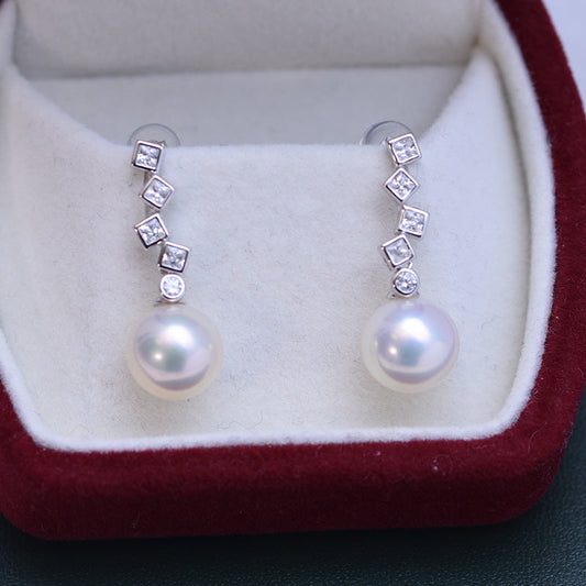 Freshwater Pearl Octavia Style Earrings 9-10mm