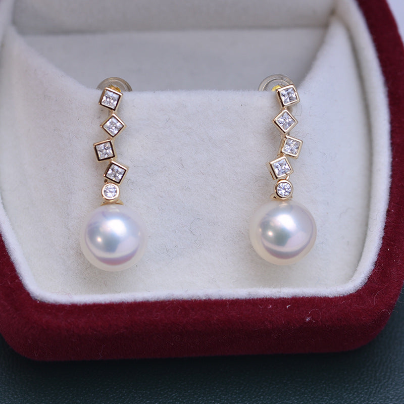 Freshwater Pearl Octavia Style Earrings 9-10mm