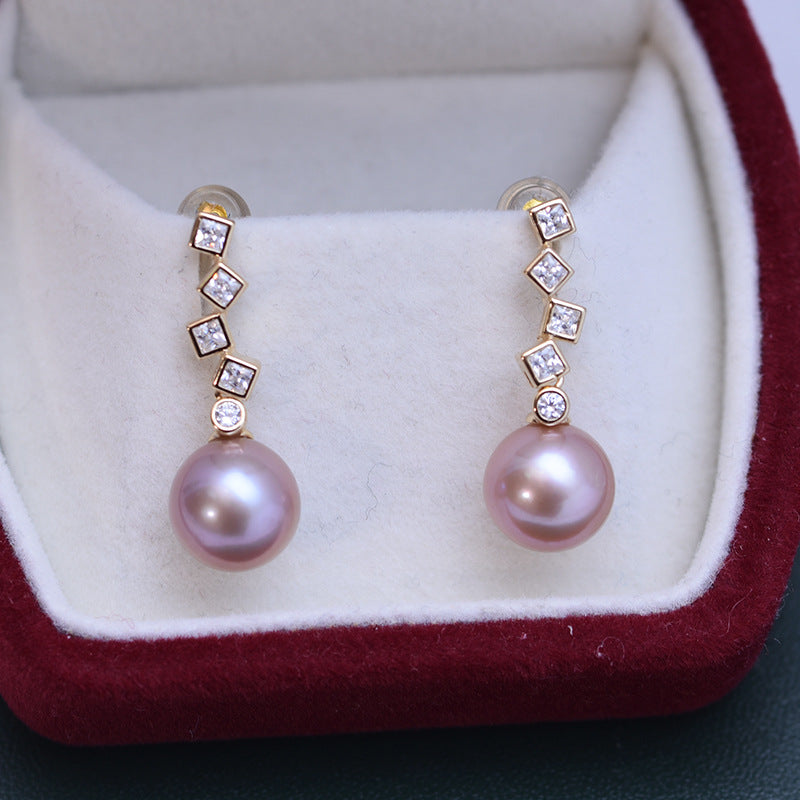 Freshwater Pearl Octavia Style Earrings 9-10mm