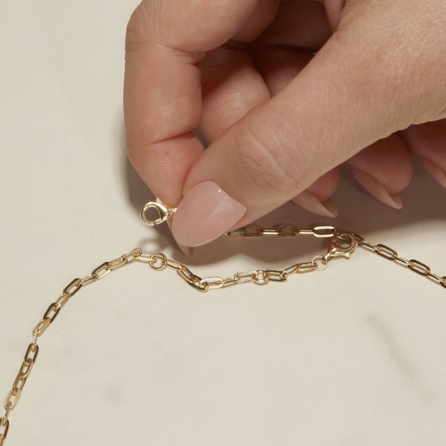 Delicate Paperclip Style Necklace in Gold