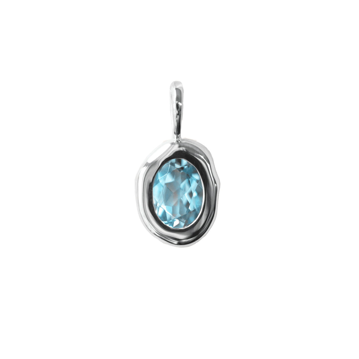 Blue Topaz Pendant in Molten Heirloom Style