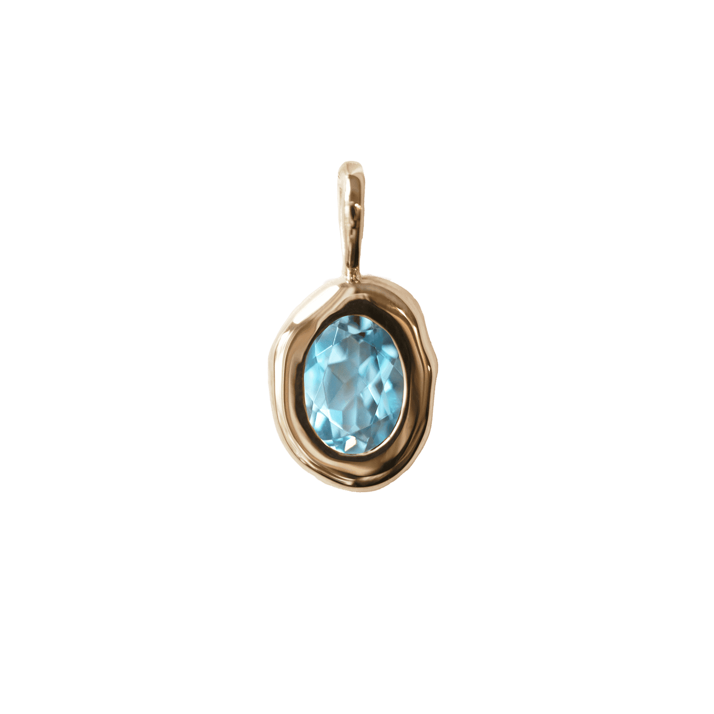 Blue Topaz Pendant in Molten Heirloom Style