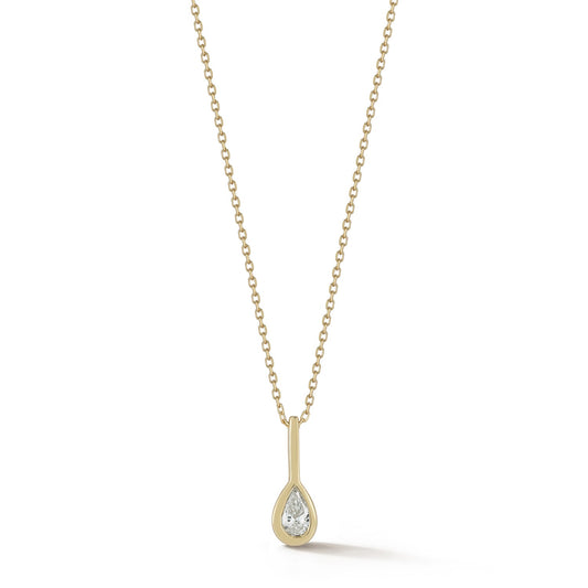 Pear Diamond Necklace in 14kt Gold